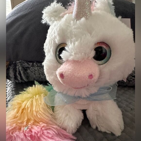 White Unicorn With Rainbow Tail Plush
Stuffed Animal 10 Inch Toy - Picture 16 of 16